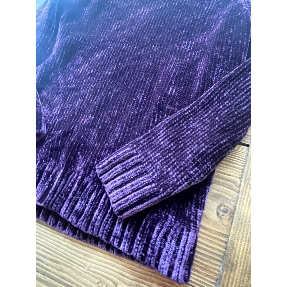Orvis Classic Collection Womens Purple Chenille Knit Crewneck Sweater Size M - Picture 3 of 5
